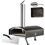 Mophorn - four  pizza d'extrieur de 12 pouces, aliment aux granuls de bois et au charbon de bois, ...