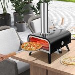 Four  pizza extrieur portable en acier inoxydable avec pierre  pizza de 30 cm pole  pizza  granuls ...