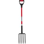 Fourche  bcher 4 dents avec manche en fibre de verre, longueur totale de 114 cm, poigne en y ergonomique, ...