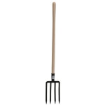 Fourche � b�cher 4 dents manche pomme noire - spear & jackson