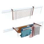 Tendoir de balcon rabattable, schoir  linge pour rambarde extrieur rsistant foxydry duo, pour terrasses, ...