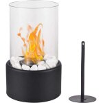 Foyer de table, foyer de table, bol � feu de table avec pierres blanches, foyer portable, mini chemin�e ...