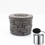 Foyer de table avec galets et fourchettes en bois, pour int�rieur et ext�rieur, pour d�coration de maison ...