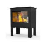 Fr9016110b - pole  bois - vision horizontale - fonte - noir - sortie arr supra - gaby