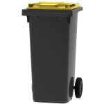 France conteneur poubelle  dchets 2 roues - 120l - robuste et conomique - 100% recycl - gris avec ...
