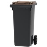 France conteneur poubelle  dchets 2 roues - 120l - robuste et conomique - 100% recycl - gris avec ...