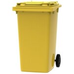 Ese - france conteneur poubelle  dchets 2 roues - 240l - robuste et conomique - 100% recycl - jaune ...