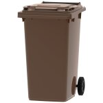 Ese - france conteneur poubelle � d�chets 2 roues - 240l - robuste et �conomique - 100% recycl� - marron ...