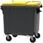France conteneur poubelle  dchets 4 roues - 1100l - robuste et professionnel - 100% recycl - gris ...