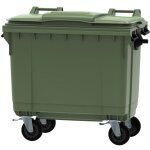 Ese france conteneur poubelle  dchets 4 roues - 660l - robuste et professionnel - 100% recycl - vert ...