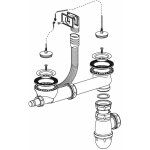 Kit complet siphon + bonde + bouchons chanette franke pour vier inox 2 cuves manuelles d70 - 112. 0331. ...