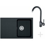 Franke - colonnes - kit de cuisine t30, vier en tectonite oid 611 - 78, noir + robinet fp 9000, onyx ...