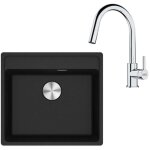 Franke - colonnes - set de cuisine g254o, vier en fragranit mrg 610 - 52 + robinet fs 3229. 031, onyx ...