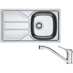 Franke - colonnes - set de cuisine n96, vier en inox fln 611 - 78 / 44 et robinet fb 250. 031, chrome ...
