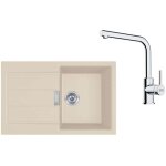 Franke - colonnes - set de cuisine t115be, vier en tectonite s2d 611 - 78 et robinet fn 3230. 031, beige ...
