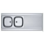 Jamais utilise] vier de cuisine inox  poser franke spx man 721 - 140 2 cuves avec gouttoir 1400x600mm ...