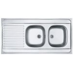 Franke - evier inox 18 / 10 à poser réversible man 721 - 2 cuves + 1 égouttoir - sans vidage - 120x60cm ... Franke - evier inox 18 / 10 à poser réversible man 721 - 2 cuves + 1 égouttoir - sans vidage - 120x60cm ...