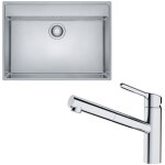 Franke - pack cuve maris inox 730 x 510 x 180 mm + mitigeur orbit douchette