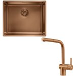 Franke - pack cuve myhos masterpiece inox 540 x 450 x 200 mm + mitigeur atlas no cuivre douchette