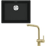 Franke - pack cuve xl maris fragranit noir mat 553 x 433 x 200 mm + mitigeur atlas n�o douchette reflet ...