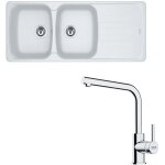 Franke - pack évier antea fragranit blanc artic 1160 x 500 x 210 mm + mitigeur lina l Franke - pack évier antea fragranit blanc artic 1160 x 500 x 210 mm + mitigeur lina l