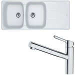 Franke - pack évier antea fragranit blanc artic 1160 x 500 x 210 mm + mitigeur orbit douchette Franke - pack évier antea fragranit blanc artic 1160 x 500 x 210 mm + mitigeur orbit douchette