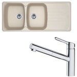 Franke - pack �vier antea fragranit caf� cr�me 1160 x 500 x 210 mm + mitigeur orbit douchette