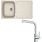 Franke - pack �vier antea fragranit caf� cr�me 860 x 500 x210 mm + mitigeur lina l