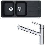 Franke - pack �vier antea fragranit onyx 1160 x 500 x 210 mm + mitigeur orbit douchette