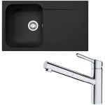 Franke - pack vier kite fradeko noir mat 860 x 500 x 190 mm + mitigeur orbit douchette