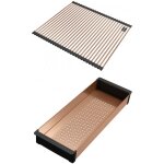 Franke - set accessoires cuves bxm inox : rollmat et panier gouttoir cuivre