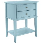 Franklin table d'appoint avec 2 tiroirs en m�lamin� bleu clair