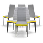 Frankystar - athens - lot de 6 chaises en léther gris Frankystar - athens - lot de 6 chaises en léther gris