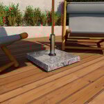 Frankystar - gravita - socle pour parasol de jardin carr 45x45 cm 35 kg en pierre avec roulettes gris ...