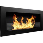 Frankystar - livorno - chemine  biothanol murale ou  encastrer au mur 90x12xh40 cm