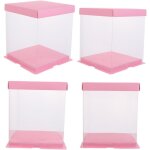 Feiyue - frcolor lot de 4 botes d'emballage pour gteaux, conteneur pour gteaux, bote  gteaux transparent ...