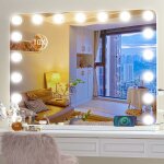 Freosen - 60x50cm miroir de maquillage hollywood 17 ampoules led dimmable tactile miroir avec lumire ...