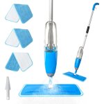 Balai serpillre balai lave sol avec vaporisateur spray mop balai pulvrisateur avec 4 tampons microfibre ...