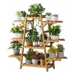 Freosen - porte plante intrieur bamboo tagre plante extrieure  9 niveaux support pot de fleur pour ...