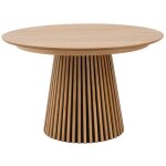 Freya - table à manger ronde extensible - effet bois - 4 à 8 personnes Freya - table à manger ronde extensible - effet bois - 4 à 8 personnes