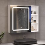 Frhnenha - armoire de toilette miroir avec clairage led orientable, espace de rangement ouvert et cach, ...