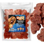 Friandises pour chien, snack c?urs au canard et riz uniq pets 500g