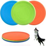 Frisbee lger interactif en caoutchouc souple pour chien, 3 pices, jouets pour petits et grands chiens ...