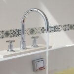 Frise d�corative adh�sive, borgatella bleu, motif carreaux de ciment style ancien, 5 cm x 300 cm