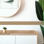 Frise dcorative adhsive, cannage, beige, tendance, 9 cm x 300 cm