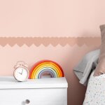 Frise d�corative adh�sive, coeurs rose, romantique, saint valentin, 9 cm x 300 cm