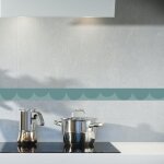 Frise dcorative adhsive, feston fantaisie bleu canard, 5 cm x 300 cm