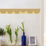 Plage - frise d�corative adh�sive, feston fantaisie jaune, jaune moutarde, 9 cm x 300 cm