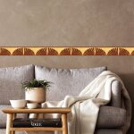Frise décorative adhésive, motif africain rouge, sur fond jaune, tendance, exotique, 9 cm x 300 cm Frise décorative adhésive, motif africain rouge, sur fond jaune, tendance, exotique, 9 cm x 300 cm