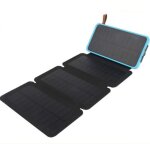 Frixovel - chargeur solaire 20000mah portable batterie externe avec 4 panneaux impermable power bank ...